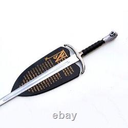 Stainless steel sword with cat handle custom handmade with leather sheath. Gifts