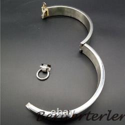 Top Stainless Steel Collar with Lock Heavy Collars Fetish Restraints Metal Neck