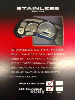 US Speedo Stainless Steel Gauge Face Kit Blue Text & Matching Needles GM 03-06