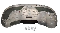 US Speedo Stainless Steel Gauge Face Kit White Text Matching Pointers GM 2003-06