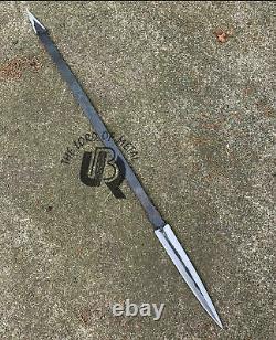 Ubr Custom Handmade High Carbon Steel Hunting Double Head Zulu Spear With Sheath