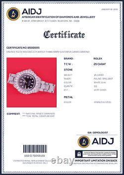 Unused Rolex Sea Dweller Watch 116660 44mm Custom 25 Carat Diamond Video Deepsea