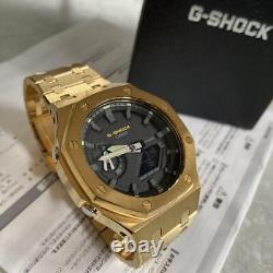 Used G-shock Pink Gold Stainless Steel Custom Ga2110 Carbon Core Guard Wristwat