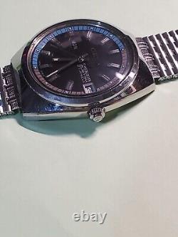 Vintage 70's Citizen Crystal Seven Custom Stainless Steel Day-Date Gents Watch