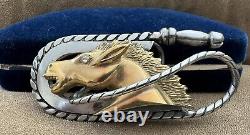 Vintage Custom Artisan Handcrafted 3D Stallion Horse Stainless Steel Belt Buckle