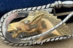 Vintage Custom Artisan Handcrafted 3D Stallion Horse Stainless Steel Belt Buckle