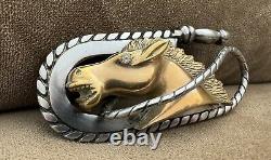 Vintage Custom Artisan Handcrafted 3D Stallion Horse Stainless Steel Belt Buckle