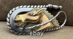 Vintage Custom Artisan Handcrafted 3D Stallion Horse Stainless Steel Belt Buckle