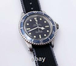 Vintage Rolex Submariner 5513 Black Matte Dial Stainless Steel 1969