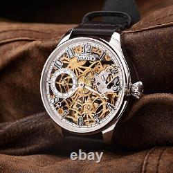 Vintage skeleton watch, mens skeleton watch, Net watch, siwss wristwatch, watches
