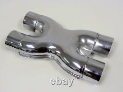 Vms Universal Stainless Steel Custom Exhaust Crossover X Pipe 2 1/2 2.5 Chrome