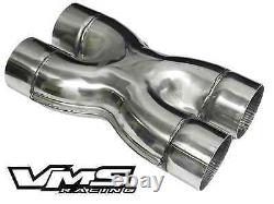 Vms Universal Stainless Steel Custom Exhaust Crossover X Pipe 3 Inch Chrome