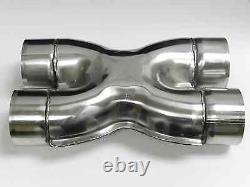 Vms Universal Stainless Steel Custom Exhaust Crossover X Pipe 3 Inch Chrome
