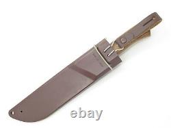 Vtg NOS Hattori Seki Japan Custom 10 Fixed Blade Hunting Knife Brown Sheath