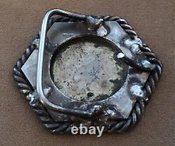 WOW? VTG Custom Hexagon Stainless Steel 1924 USA Silver Dollar BELT BUCKLE