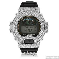 White Gold Finish Iced Out Custom G Shock Watch DW6900