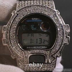 White Gold Finish Iced Out Custom G Shock Watch DW6900
