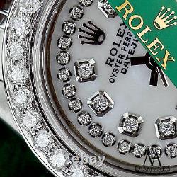 Women's Rolex 26mm Datejust White MOP Mother Of Pearl String Diamond Dial Watch