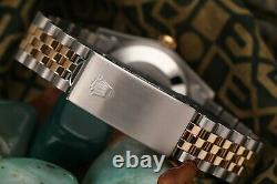 Women's Rolex 31mm Datejust 2 Tone Black MOP Mother Of Pearl Dial with Diamonds
