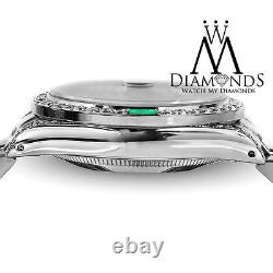 Women's Rolex Datejust 36mm Stainless Steel Ice Blue Color Emerald Diamond Watch