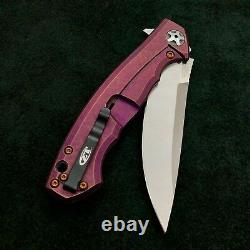 Zero Tolerance ZT 0452CF Plain Edge Folder BWL Purple Ano custom zt452cf