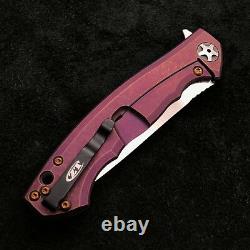 Zero Tolerance ZT 0452CF Plain Edge Folder BWL Purple Ano custom zt452cf