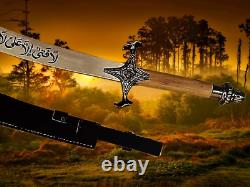 Zulfiqar Sword Custom Hand Made Stainless Steel Blade with Wood Handle & sheath